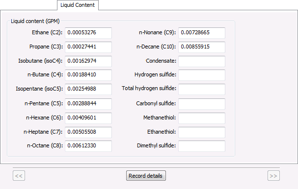 Liquid Content Property Page